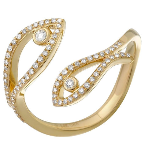 0.2 Ctw Diamond 14k Yellow Gold Round Shape Womens Diamond Ring