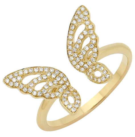 0.2 Ctw Diamond 14k Yellow Gold Round Shape Womens Diamond Ring