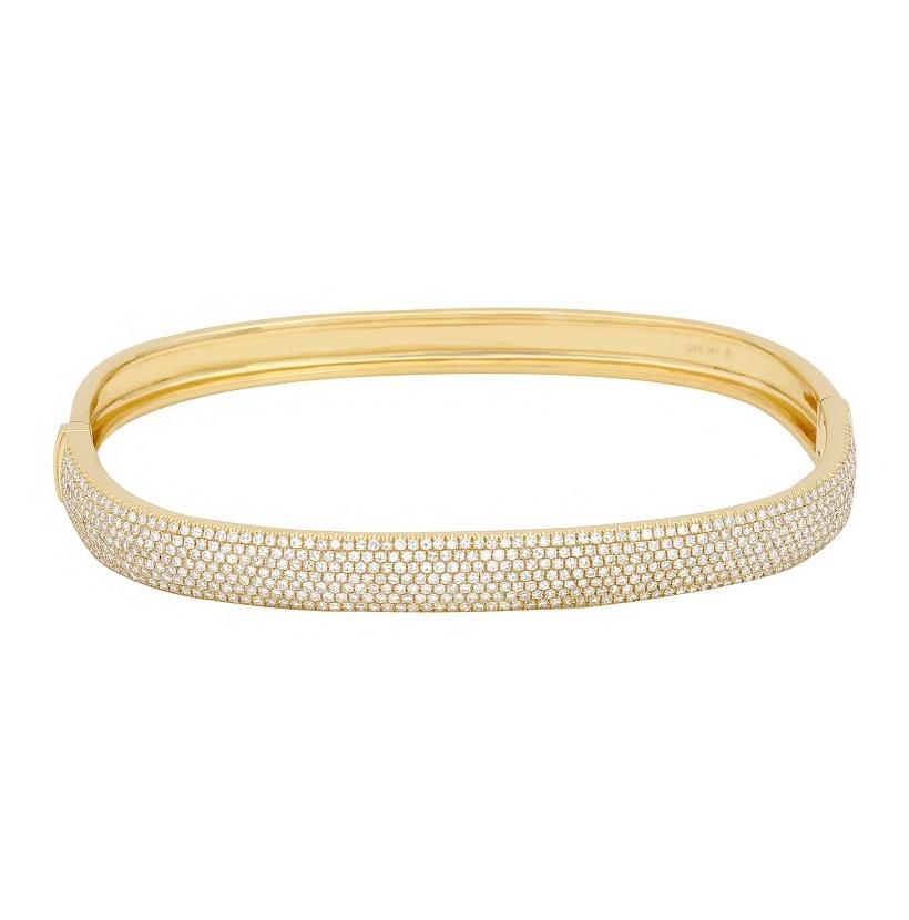 1.96 Ctw Diamond 14k Yellow Gold Diamond Bangle Bracelet