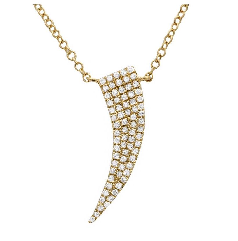 0.17 Ctw Diamond 14k Yellow Gold Round Shape Womens Diamond Necklace