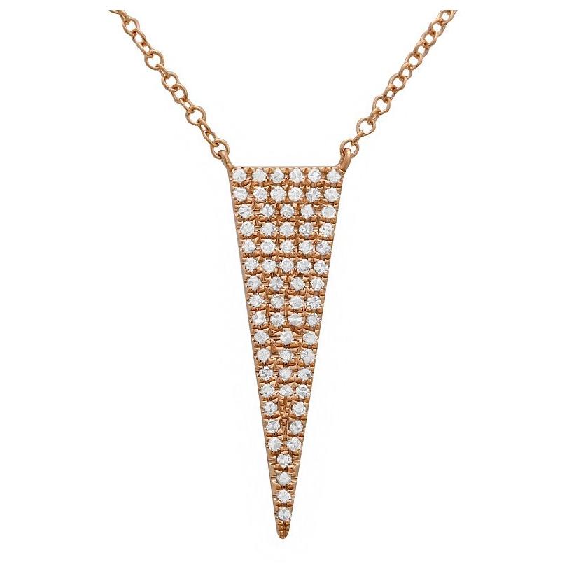 0.21 Ctw Diamond 14k Rose Gold Round Shape Womens Diamond Necklace