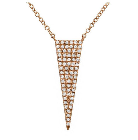 0.21 Ctw Diamond 14k Rose Gold Round Shape Womens Diamond Necklace