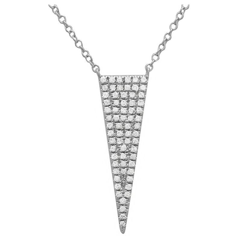 0.21 Ctw Diamond 14k White Gold Round Shape Womens Diamond Necklace