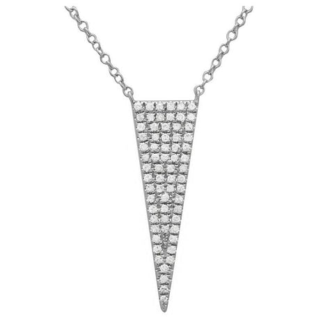 0.21 Ctw Diamond 14k White Gold Round Shape Womens Diamond Necklace