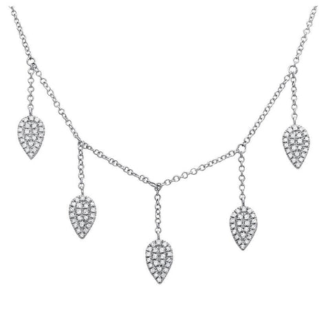 0.29 Ctw Diamond 14k White Gold Round Shape Womens Diamond Necklace