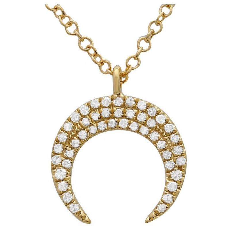 0.11 Ctw Diamond 14k Yellow Gold Round Shape Womens Diamond Necklace