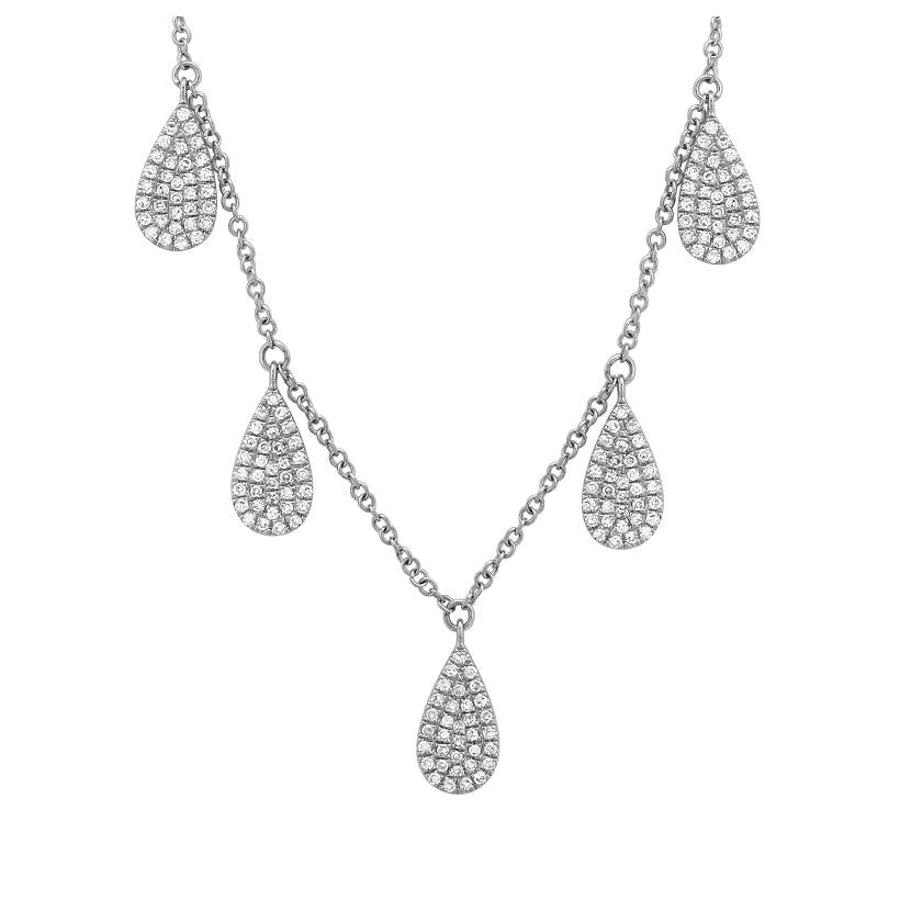 0.39 Ctw Diamond 14k White Gold Round Shape Womens Diamond Necklace