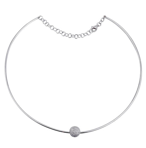 0.22 Ctw Diamond 14k White Gold Round Shape Womens Diamond Necklace