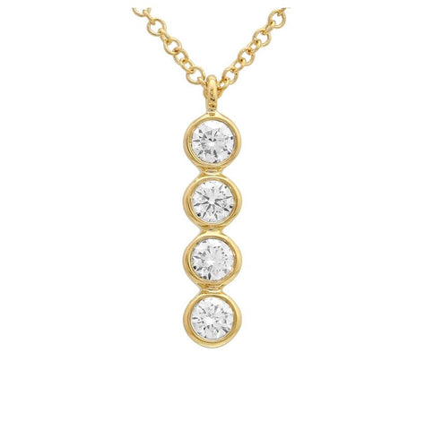 0.28 Ctw Diamond 14k Yellow Gold Round Shape Womens Diamond Necklace Pendant With 16 Inch Chain