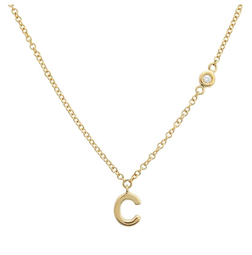 0.02 Ctw Diamond 14k Yellow Gold Round Shape Womens Diamond Necklace