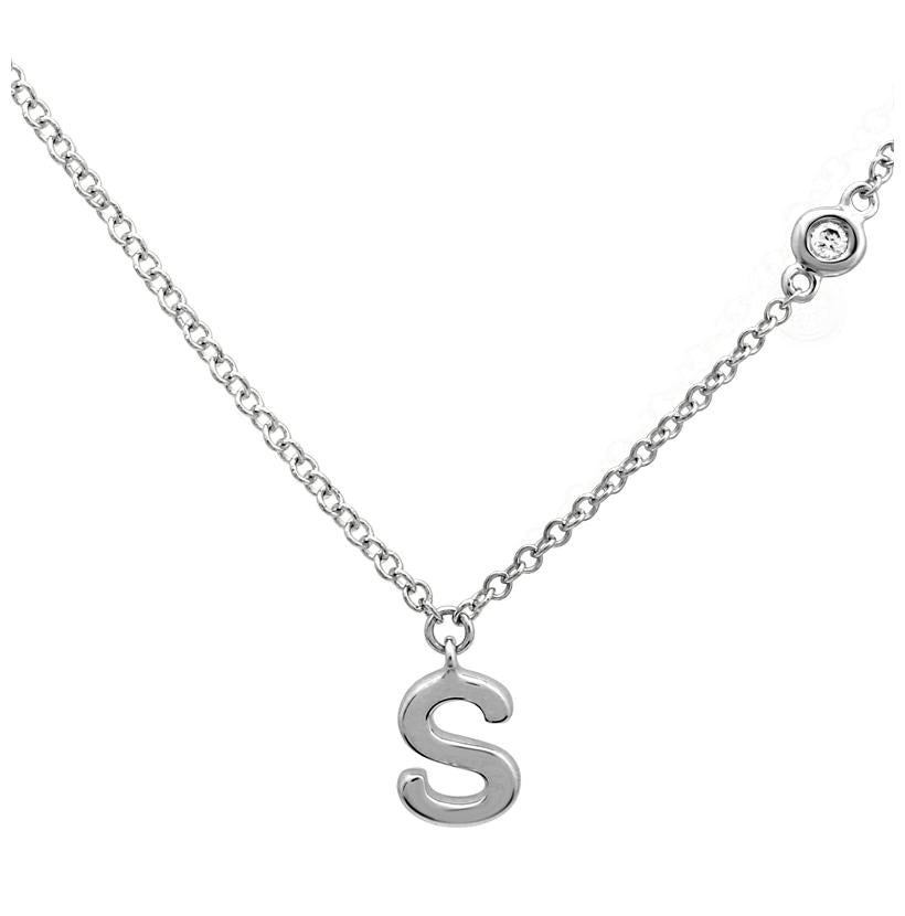 0.02 Ctw Diamond 14k White Gold Round Shape Womens Diamond Necklace