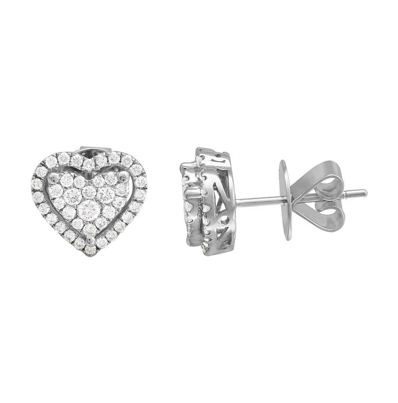 0.7 Ctw Diamond 18k White Gold Round Shape Womens Diamond Earrings