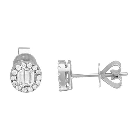 0.4 Ctw Diamond 18k White Gold Round Shape Womens Diamond Earrings