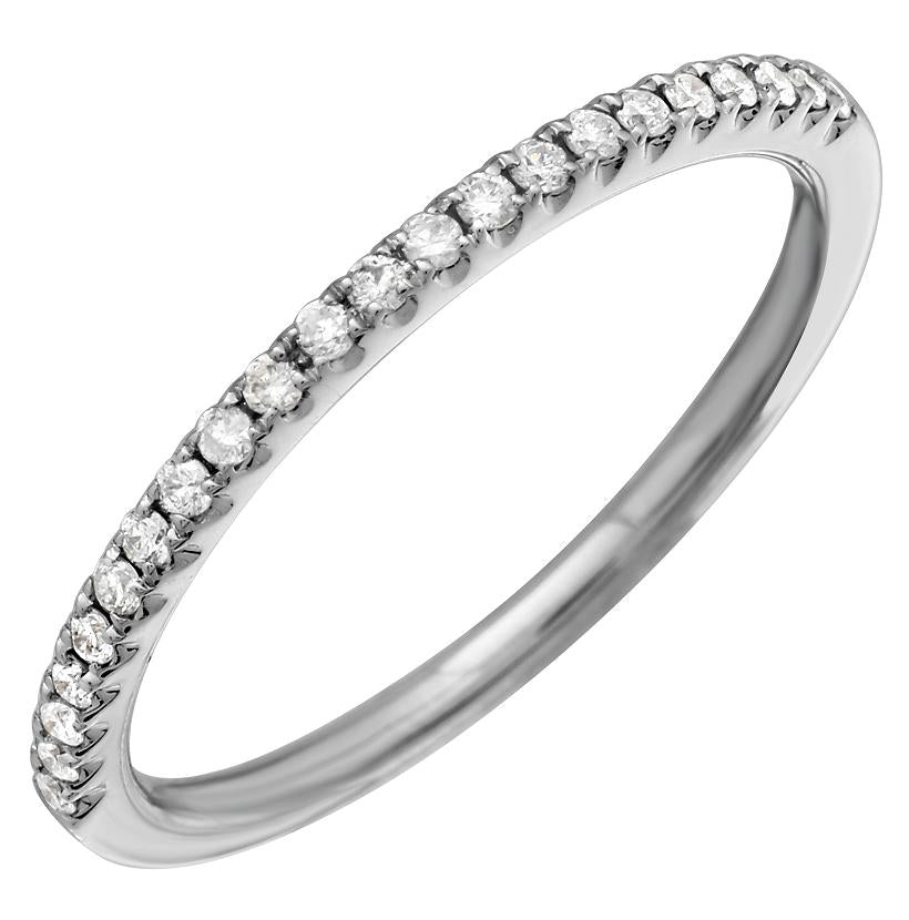 0.15 Ctw Diamond 14k White Gold Round Shape Womens Diamond Ring