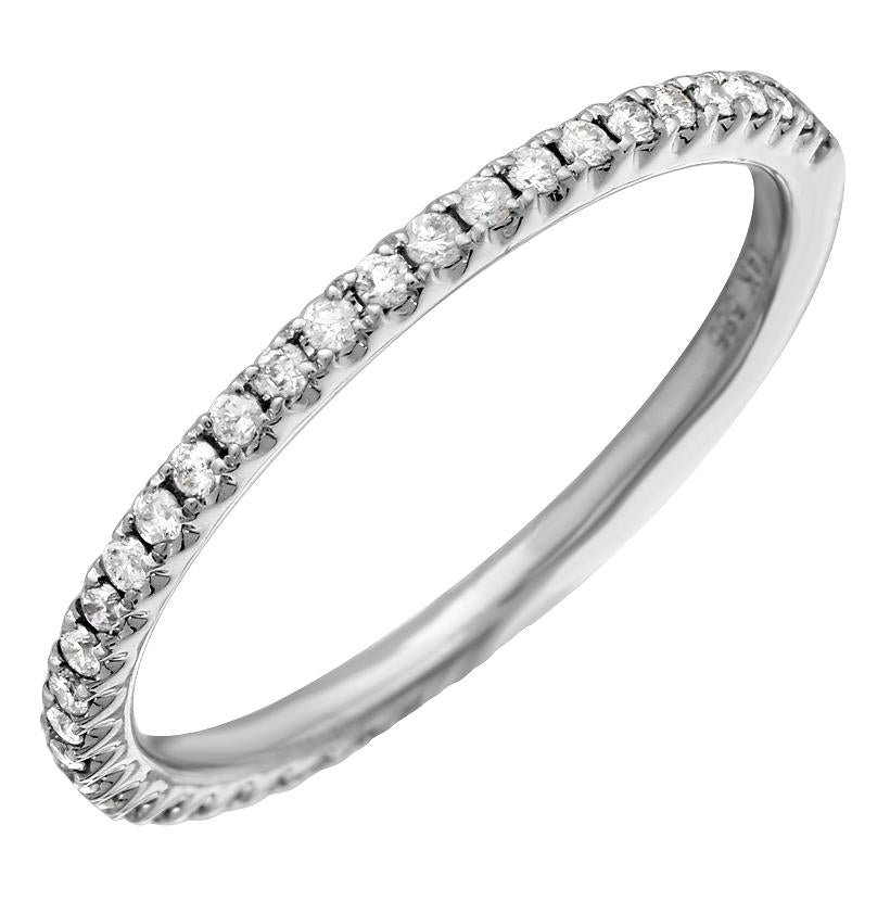 0.24 Ctw Diamond 14k White Gold Round Shape Womens Diamond Ring
