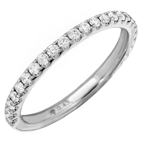 0.43 Ctw Diamond 14k White Gold Round Shape Womens Diamond Ring