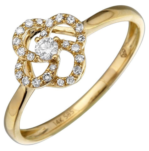 0.14 Ctw Diamond 14k Yellow Gold Round Shape Womens Diamond Ring