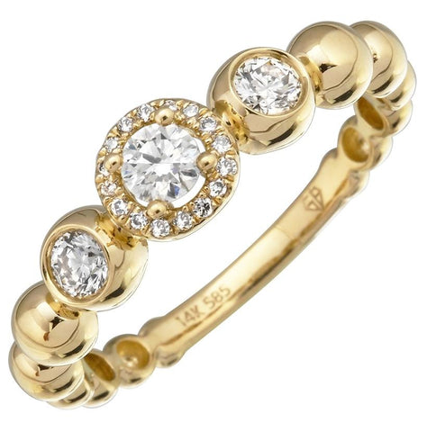 0.38 Ctw Diamond 14k Yellow Gold Round Princess Shape Womens Diamond Ring