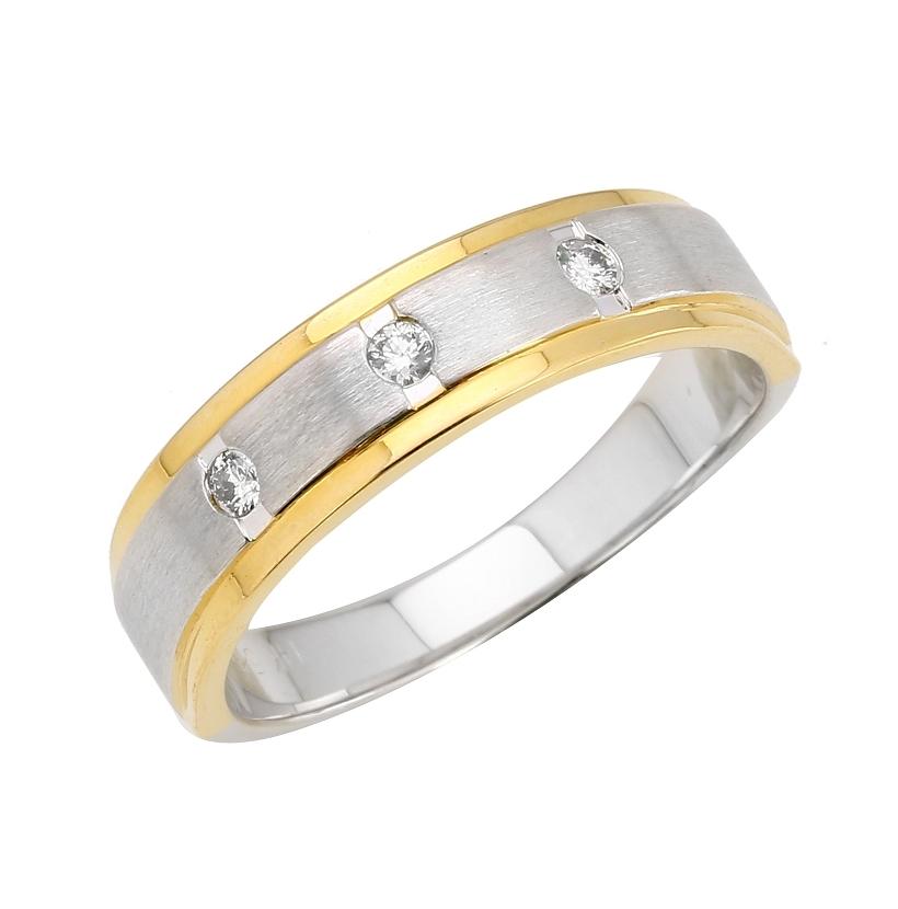 0.06 Ctw Diamond 14k Two Tone Gold Round Shape Womens Ring, Size 6.5
