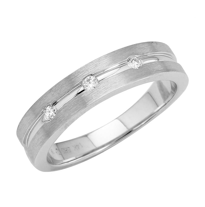 0.07 Ctw Diamond 14k White Gold Round Shape Womens Ring, Size 6.5