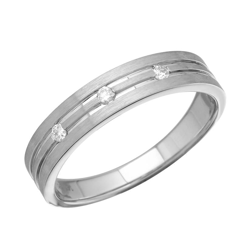 0.06 Ctw Diamond 14k White Gold Round Shape Womens Ring, Size 6.5