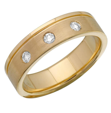 0.2 Ctw Diamond 14k Yellow Gold Round Shape Men's Ring, Size 10