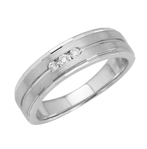 0.06 Ctw Diamond 14k White Gold Round Shape Womens Ring, Size 6.5