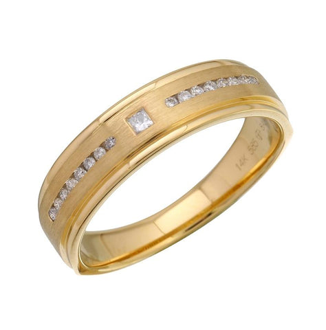 0.11 Ctw Diamond 14k Yellow Gold Round Shape Womens Ring, Size 6.5