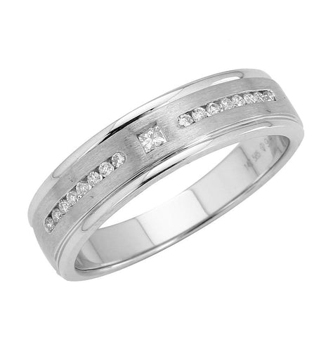0.1 Ctw Diamond 14k White Gold Round Shape Womens Ring, Size 6.5