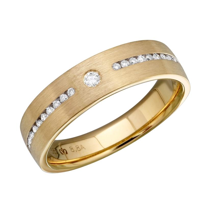 0.15 Ctw Diamond 14k Yellow Gold Round Shape Womens Ring, Size 6.5