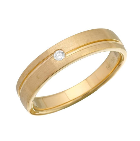 0.03 Ctw Diamond 14k Yellow Gold Round Shape Womens Ring, Size 6.5