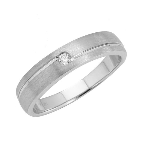 0.02 Ctw Diamond 14k White Gold Round Shape Womens Ring, Size 6.5