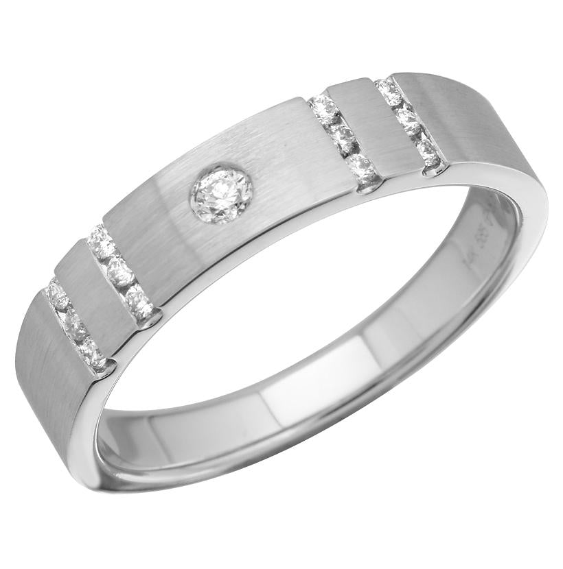 14k White Gold Mens Ring