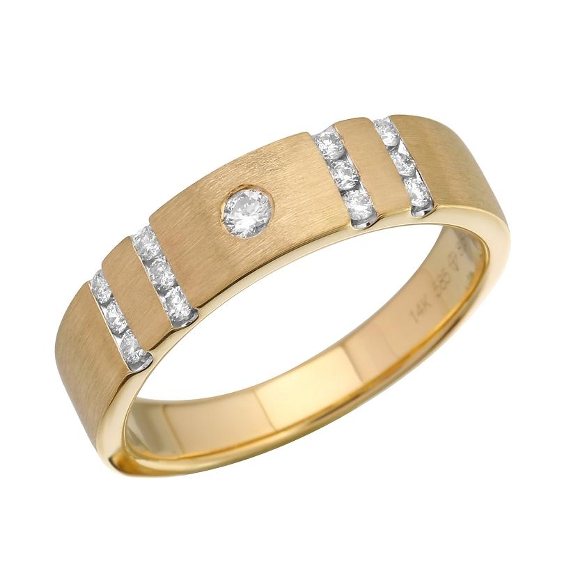 0.19 Ctw Diamond 14k Yellow Gold Round Shape Womens Ring, Size 6.5