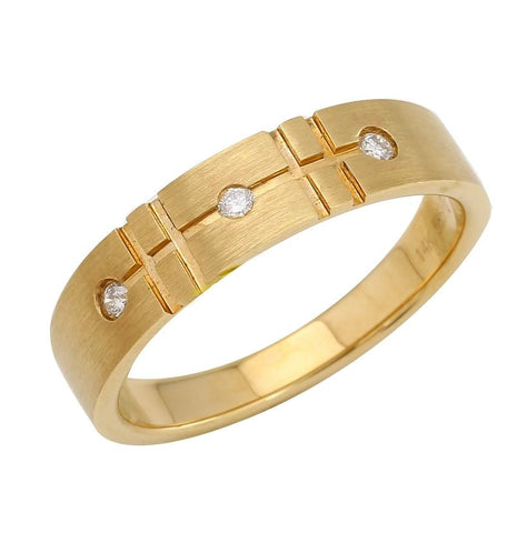 0.05 Ctw Diamond 14k Yellow Gold Round Shape Womens Ring, Size 6.5