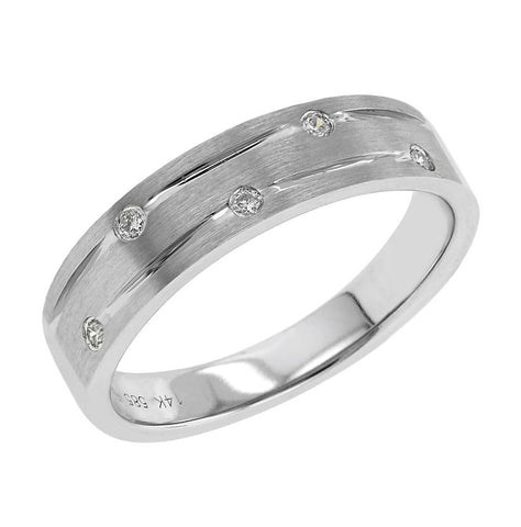 0.05 Ctw Diamond 14k White Gold Round Shape Womens Ring, Size 6.5