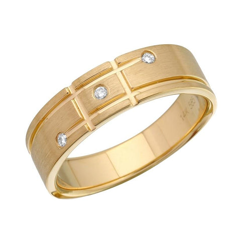 0.03 Ctw Diamond 14k Yellow Gold Round Shape Womens Ring, Size 6.5