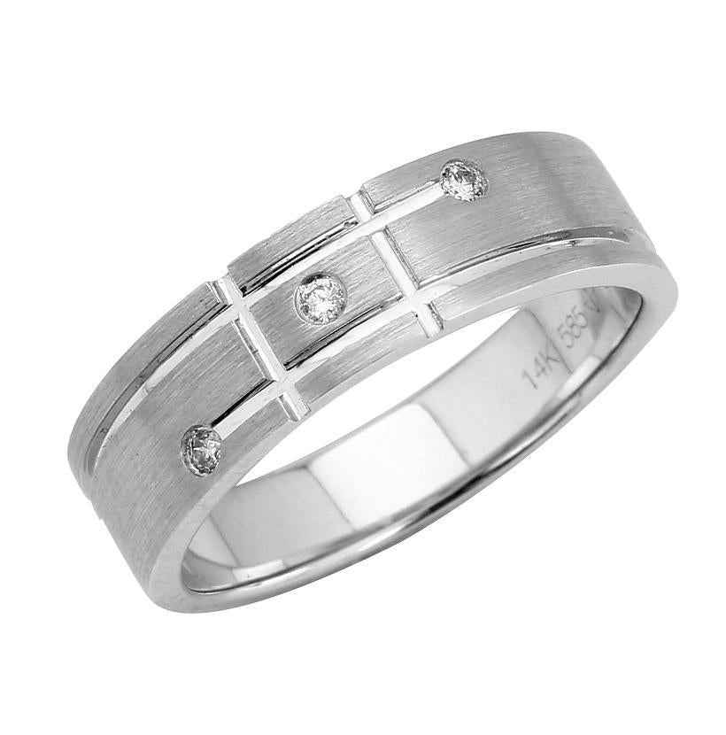 0.03 Ctw Diamond 14k White Gold Round Shape Womens Ring, Size 6.5