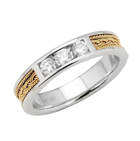 0.27 Ctw Diamond 14k Two Tone Gold Round Shape Womens Ring, Size 6.5
