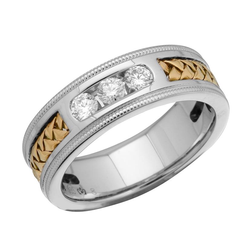 0.26 Ctw Diamond 14k Two Tone Gold Round Shape Womens Ring, Size 6.5