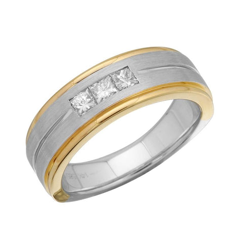 0.32 Ctw Diamond 14k Two Tone Gold Princess Shape Womens Ring, Size 6.5