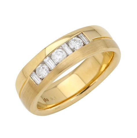 0.26 Ctw Diamond 14k Yellow Gold Round Shape Womens Ring, Size 6.5