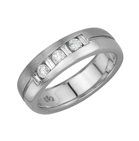 0.25 Ctw Diamond 14k White Gold Baguette Shape Womens Ring, Size 6.5