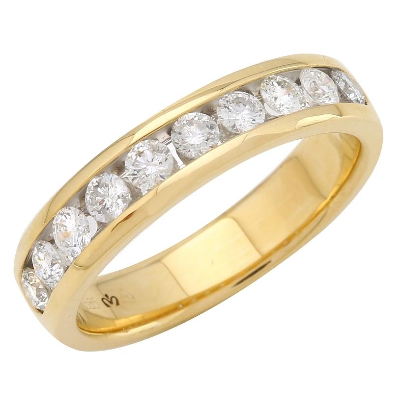 1.0 Ctw Diamond 14k Yellow Gold Round Shape Men's Ring, Size 10