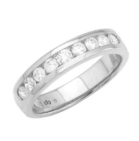 0.51 Ctw Diamond 14k White Gold Round Shape Womens Ring, Size 6.5