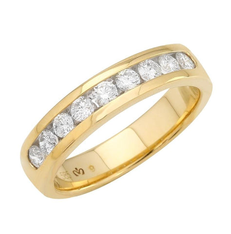 0.51 Ctw Diamond 14k Yellow Gold Round Shape Womens Ring, Size 6.5