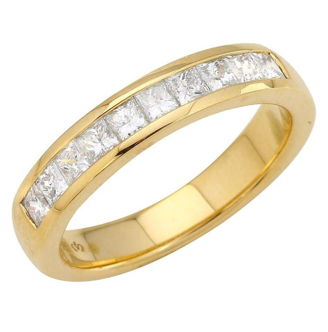 1.03 Ctw Diamond 14k Yellow Gold Princess Shape Men's Ring, Size 10