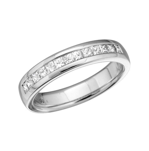 0.49 Ctw Diamond 14k White Gold Princess Shape Womens Ring, Size 6.5