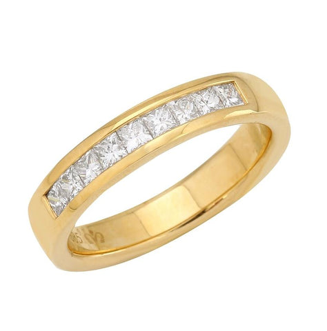 0.49 Ctw Diamond 14k Yellow Gold Princess Shape Womens Ring, Size 6.5