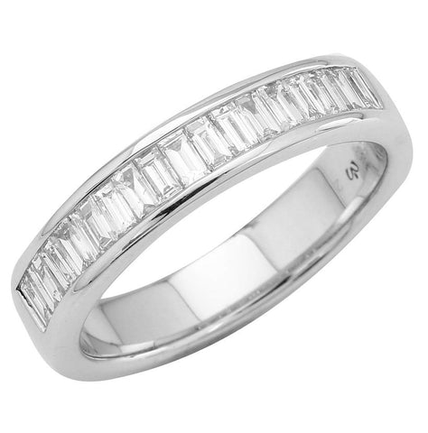 0.99 Ctw Diamond 14k White Gold Round Shape Men's Ring, Size 10